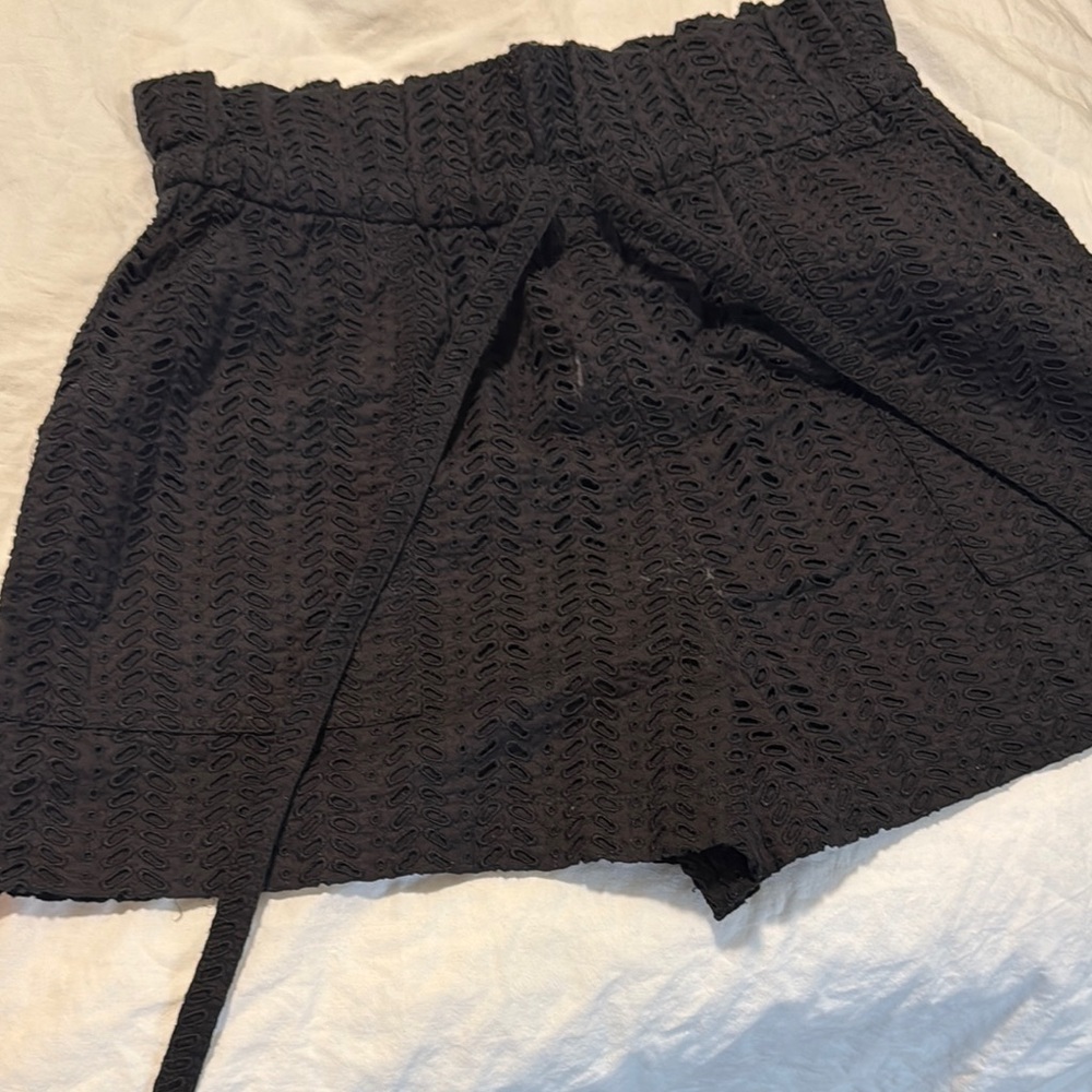 A.L.C. Black Eyelet Women Shorts